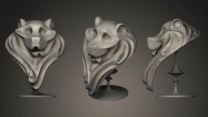 Маски и морды животных (Мультфильм Медведь, MSKJ_0007) 3D модель для ЧПУ станка